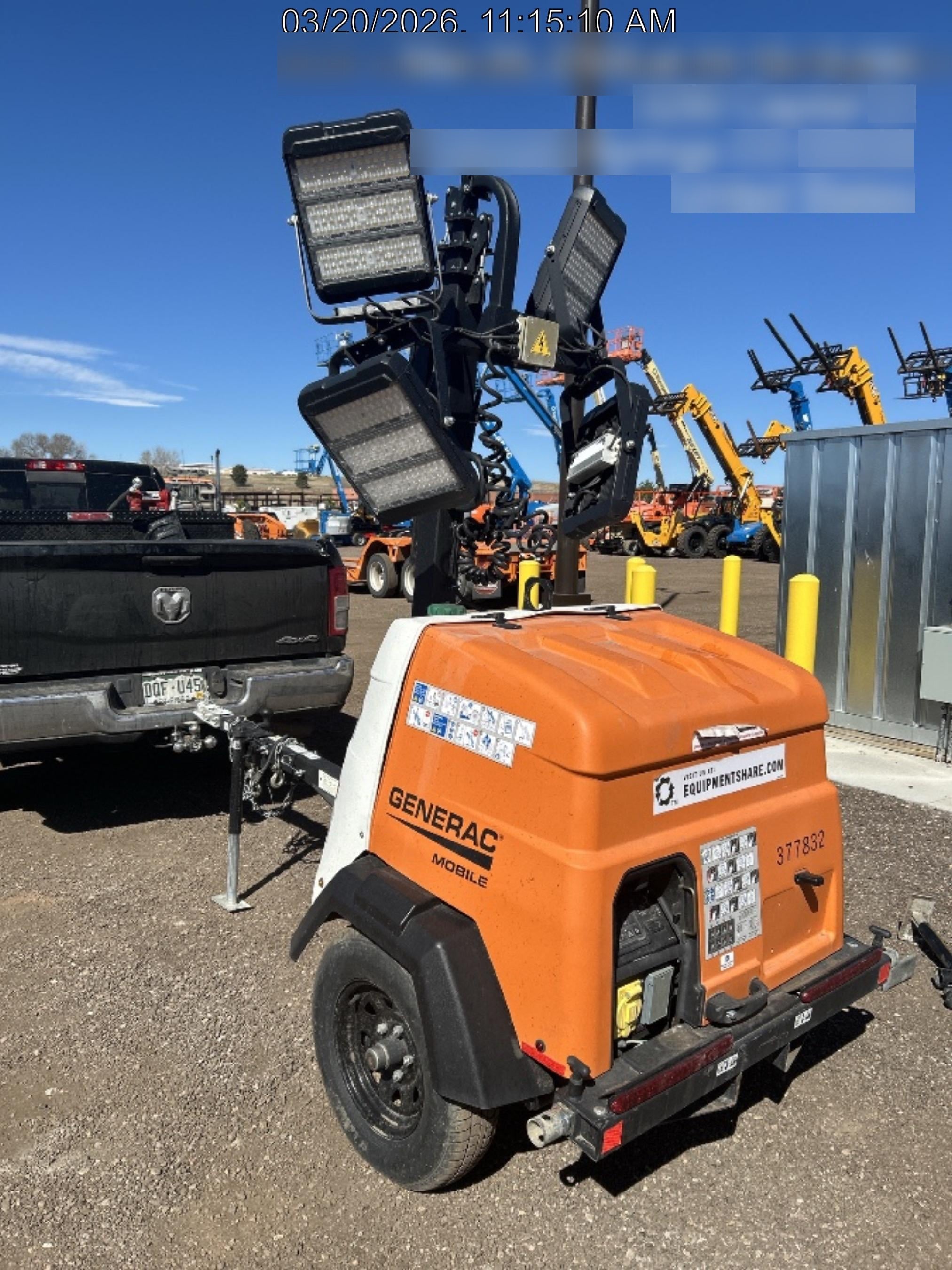 2023 Generac MLT2 Diesel, Flex Switch 120V Input, Powerzone Controller, 
(4) 320W LED Lights, 4kW Generator, 39.9 Gal Fuel Tank, 2" Ball, T3