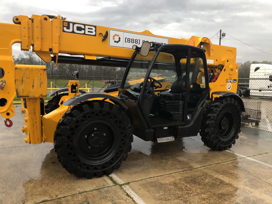 2020 JCB 510-56 Canopy, 74 HP, Solid Tires, STD Worklight, Beacon, Aux Hydraulics, Lifting Eye, Back up Alarm w/66" Carriage/60" Forks