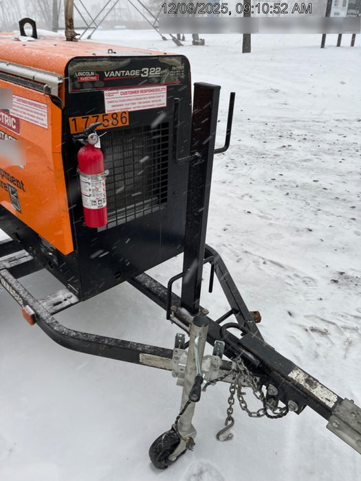 2021 Lincoln Electric Vantage 322 Vantage 322 Ready Pak 3 w/ Decals, ORANGE (includes trailer, cable rack, fender light kit) NO Telematics