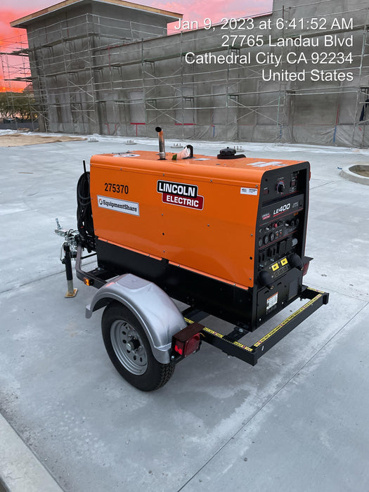 2022 Lincoln Electric LE400 Kubota V1505, Trlr, Cable Rack, Light Kit, ES Decals, T3