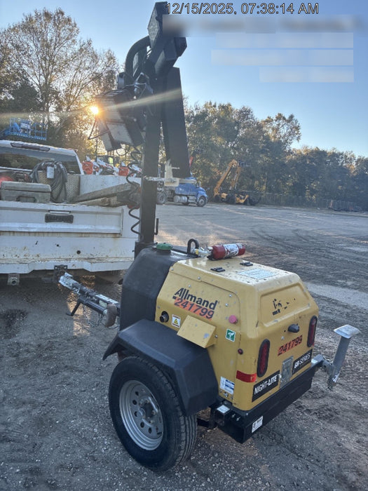 2022 Allmand NLV3GR (4) LED Light Fixture 350W, 23' Vertical Mast, 3kW Prime, Towable, Deep Sea L401, Leveling Jacks, Yanmar T4F 5.8hp