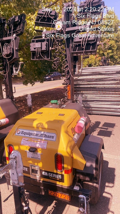 2022 Allmand NLV3GR (4) LED Light Fixture 350W, 23' Vertical Mast, 3kW Prime, Towable, Deep Sea L401, Leveling Jacks, Yanmar T4F 5.8hp