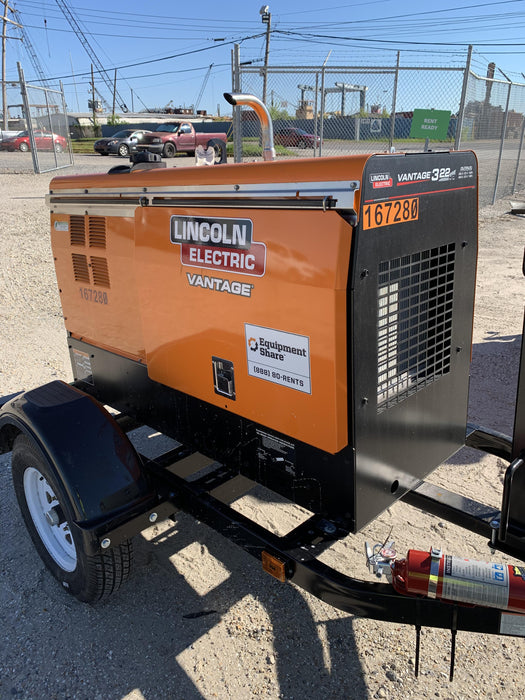 2021 Lincoln Electric Vantage 322 Vantage 322 Ready Pak 3 w/ Decals, ORANGE (includes trailer, cable rack, fender light kit) NO Telematics