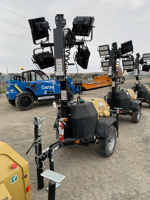 2020 Allmand NLV3GR (4) LED Light Fixture 350W, 23' Vertical Mast, 3kW Prime, Towable, Deep Sea L401, Leveling Jacks, Yanmar T4F 5.8hp