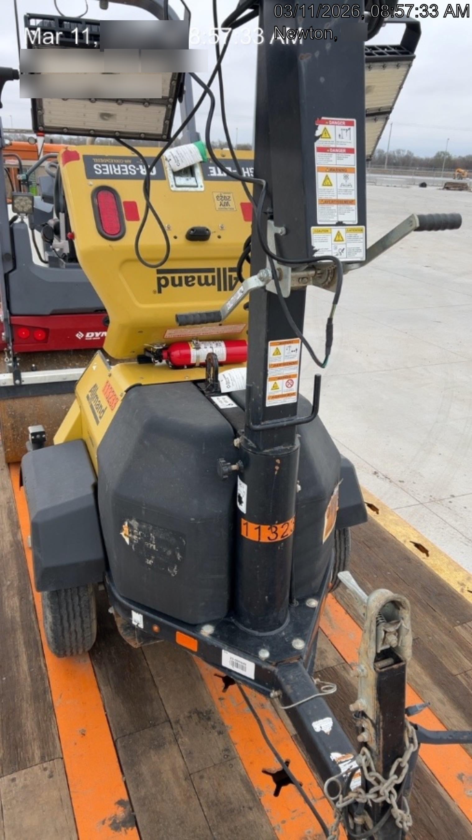 2020 Allmand NLV3GR (4) LED Light Fixture 350W, 23' Vertical Mast, 3kW Prime, Towable, Deep Sea L401, Leveling Jacks, Yanmar T4F 5.8hp