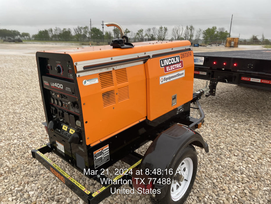 2022 Lincoln Electric LE400 Kubota V1505, Trlr, Cable Rack, Light Kit, ES Decals, T3