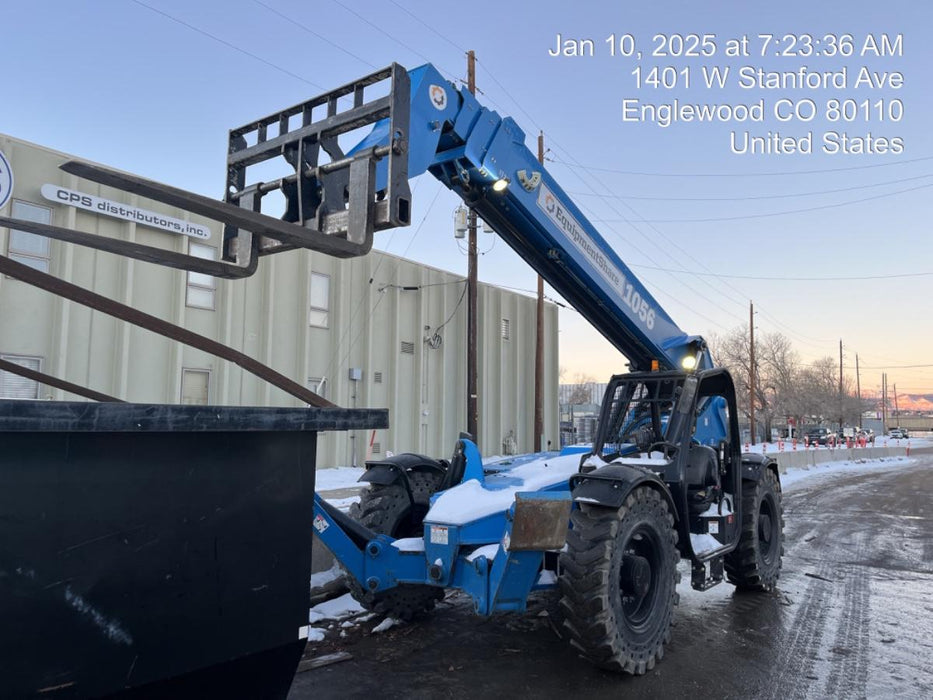 2018 Genie GTH-1056 Genie GTH-1056 w/Open ROPS, Solid Tires, Work Lights, 60" carriage/forks, cab mesh, beacon