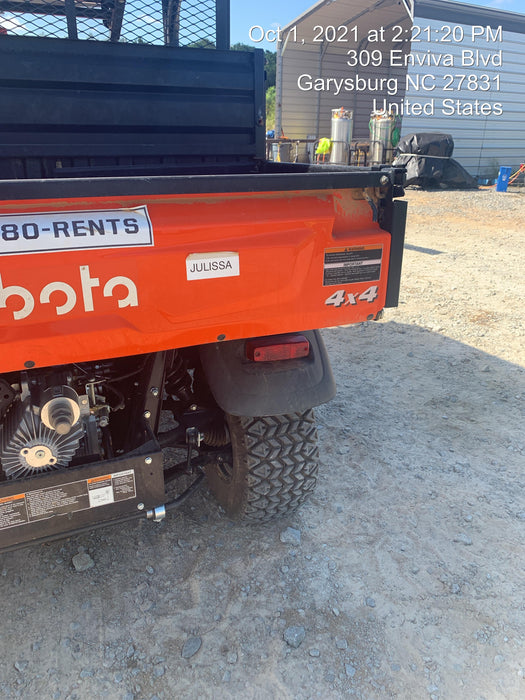 2021 Kubota RTV-X1140W-H Plastic Canopy, Windshield Acrylic Clear, LED Strobe Light, Wire Harness Kit, Back up Alarm