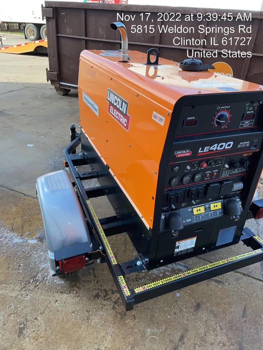 2022 Lincoln Electric LE400 Kubota V1505, Trlr, Cable Rack, Light Kit, ES Decals, T3