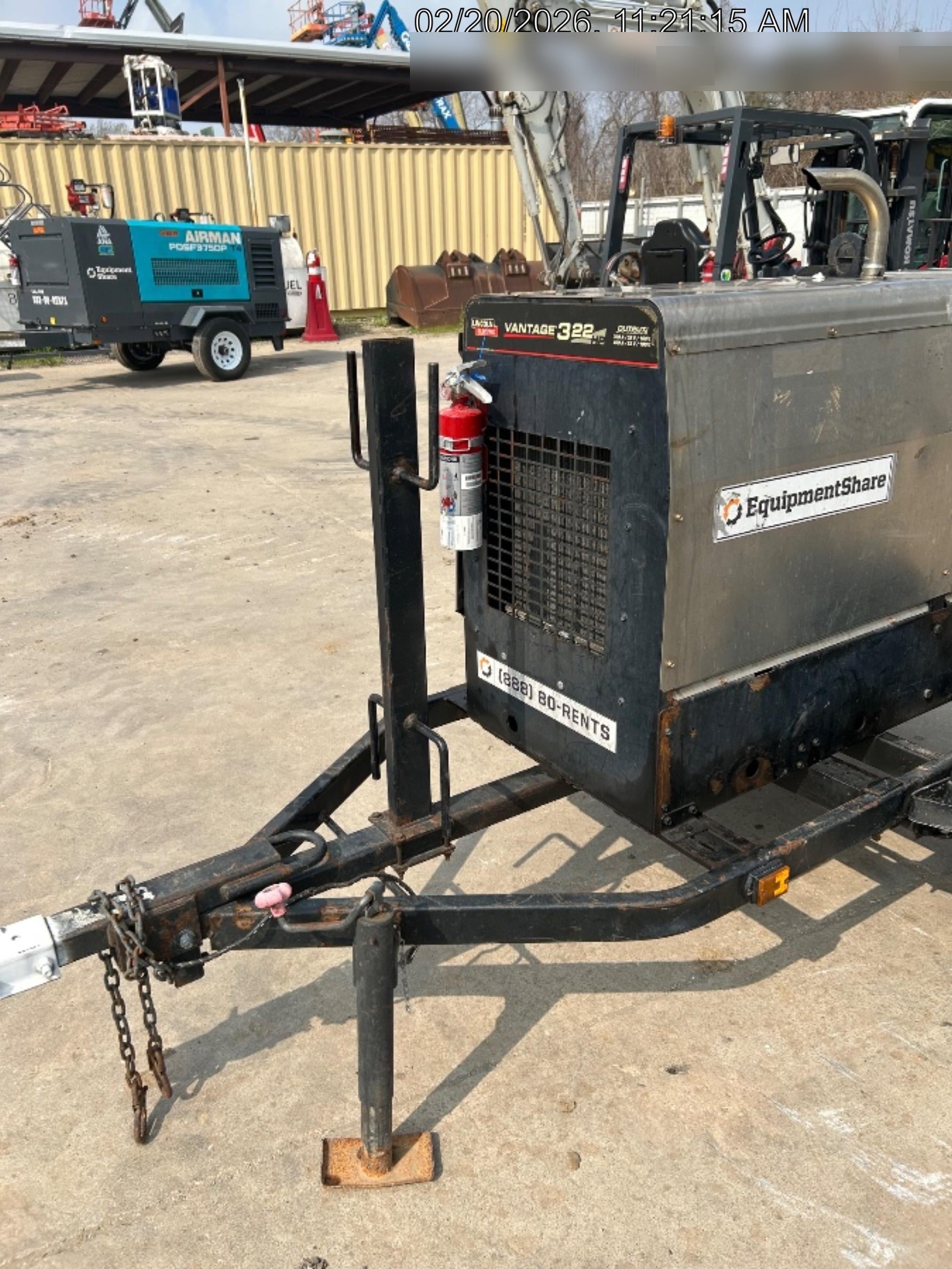 2019 Lincoln Electric Vantage 322 Ready-Pak 3, Two Wheel Trailer, Fender and Light Kit, Cable Rack