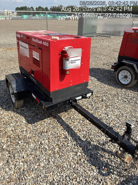2022 Shindaiwa DGW400MDL Kubota D902 Engine, 23 HP, Dual Op Welder, Wire, Arc, Droop Stick, Tig, and CC Stick Functionality, Simulphase, 3 Phase and 1 Phase Gen Output, Single Axle NB Trlr, Slr Trckl Chrg 12V 12W, Fire Ext