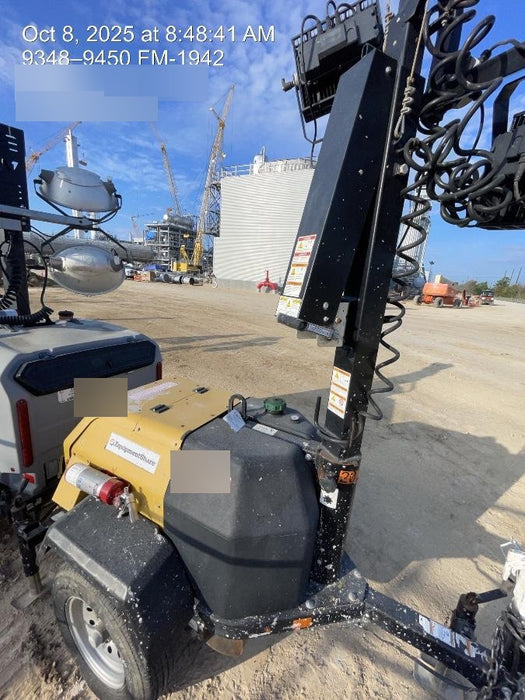 2022 Allmand NLV3GR (4) LED Light Fixture 350W, 23' Vertical Mast, 3kW Prime, Towable, Deep Sea L401, Leveling Jacks, Yanmar T4F 5.8hp