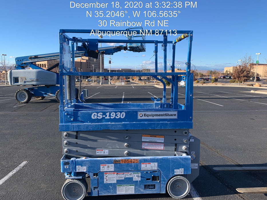 2020 Genie GS-1930 Solid Non Marking Tires, Beacon, Folding rails with half height swing gate