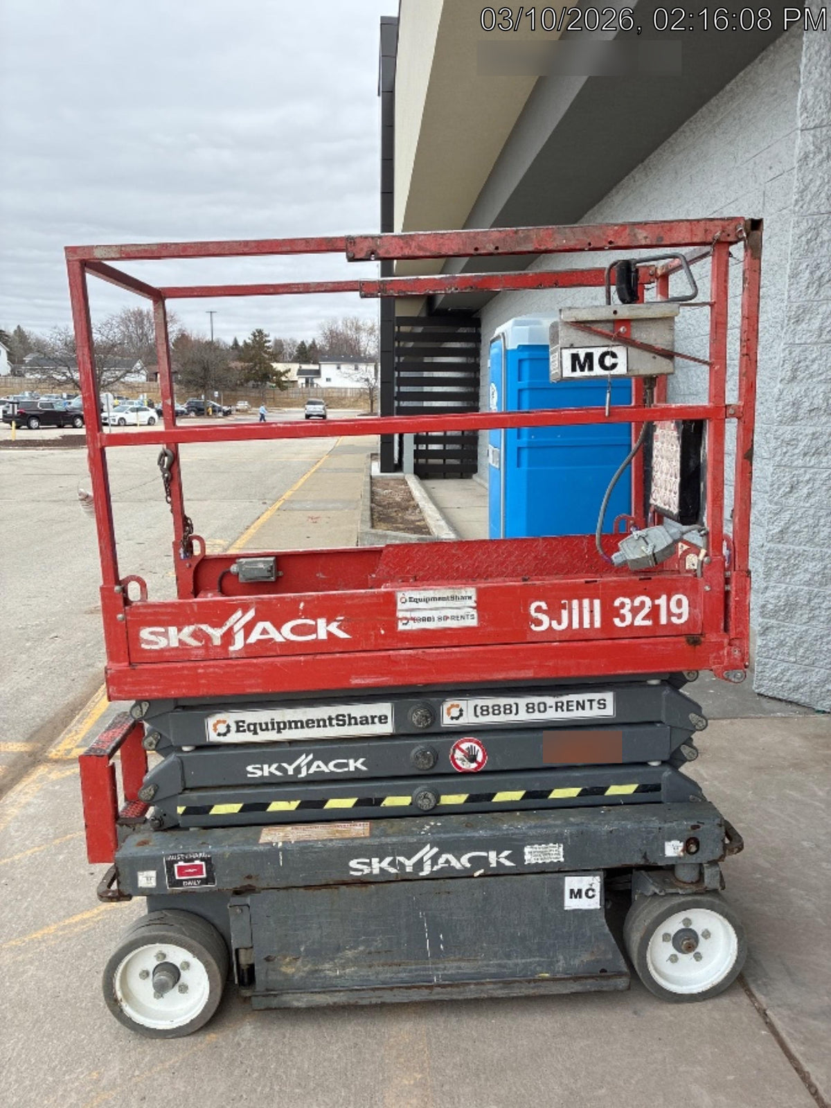 2016 Skyjack SJIII-3219 Standard Rental Specs