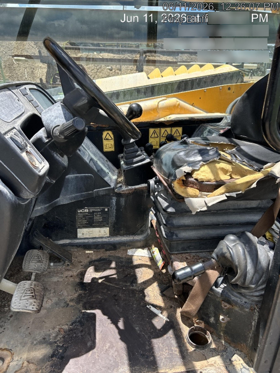 2019 JCB 510-56 74 HP w/Open ROPS, Beacon, Aux Hydraulics, Worklights, Solid Tires 60" Carriage/Forks