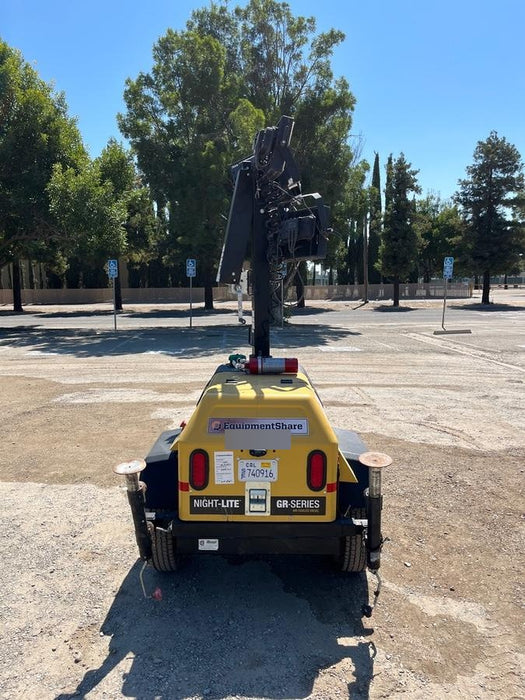 2021 Allmand NLV3GR (4) LED Light Fixture 350W, 23' Vertical Mast, 3kW Prime, Towable, Deep Sea L401, Leveling Jacks, Yanmar T4F 5.8hp