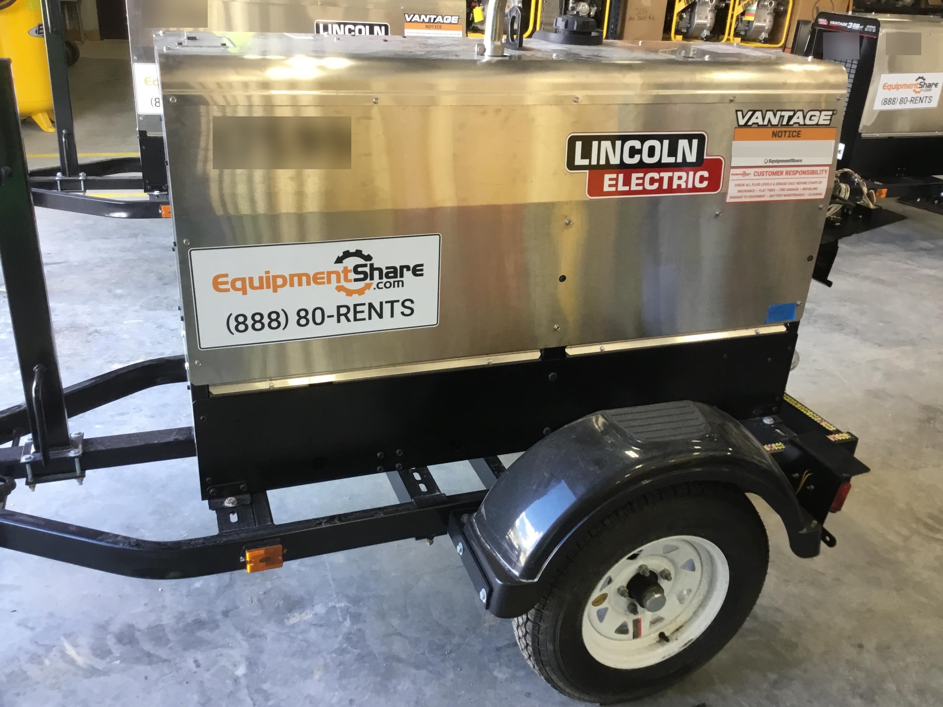 2018 Lincoln Electric Vantage 322 Lincoln Vantage 322 Welder Ready Pak 3 - Vantage 322, Trailer, Fender and light kit, Cable rack