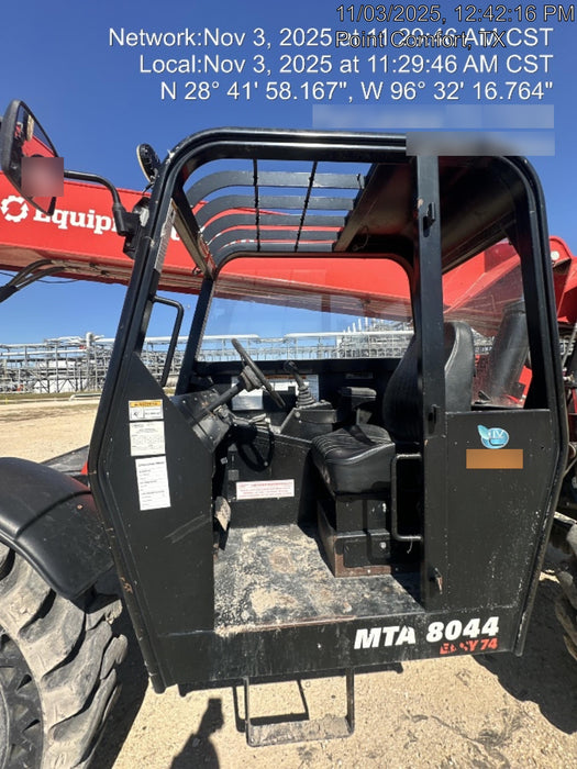 2019 Manitou MTA8044 74hp T4F, Open ROPS, Cab and Boom LED work lights, Auxiliary Hydraulics, Solid Tires, Amber strobe, Lift Hook 66" Carriage, 60" Forks