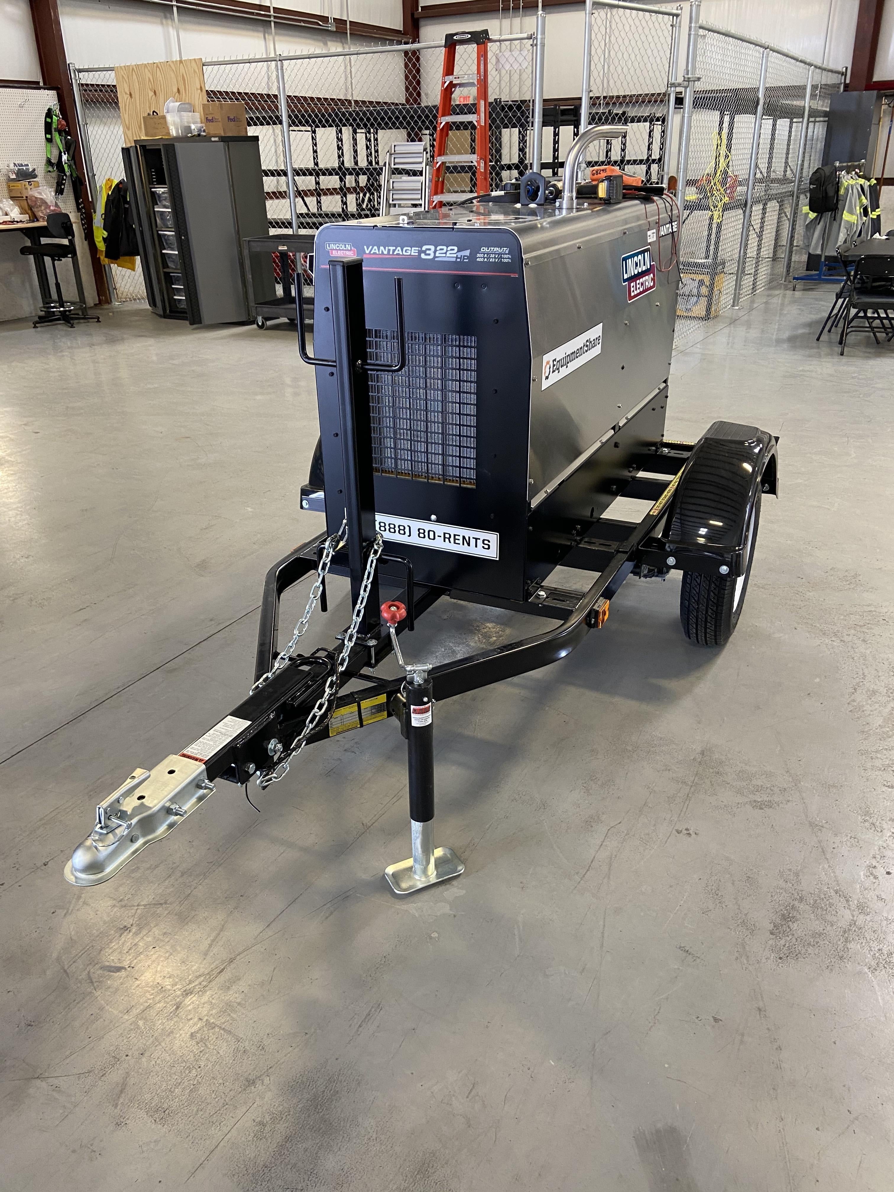 2019 Lincoln Electric Vantage 322 Welder Ready-Pak 3, Two wheel trailer, Fender and Light kit, Cable Rack