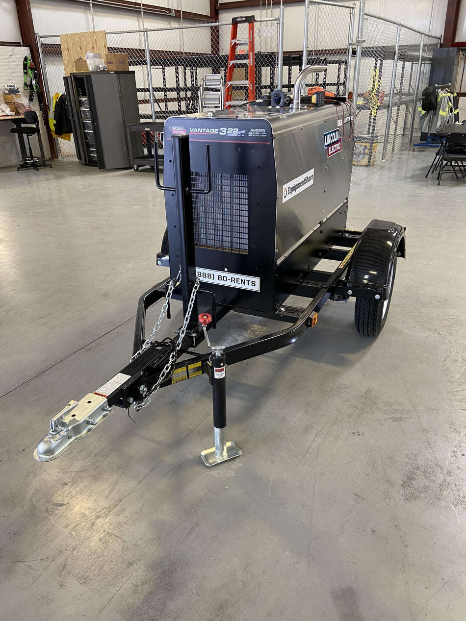 2019 Lincoln Electric Vantage 322 Welder Ready-Pak 3, Two wheel trailer, Fender and Light kit, Cable Rack
