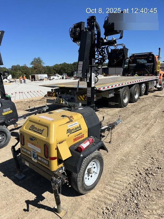 2021 Allmand NLV3GR (4) LED Light Fixture 350W, 23' Vertical Mast, 3kW Prime, Towable, Deep Sea L401, Leveling Jacks, Yanmar T4F 5.8hp