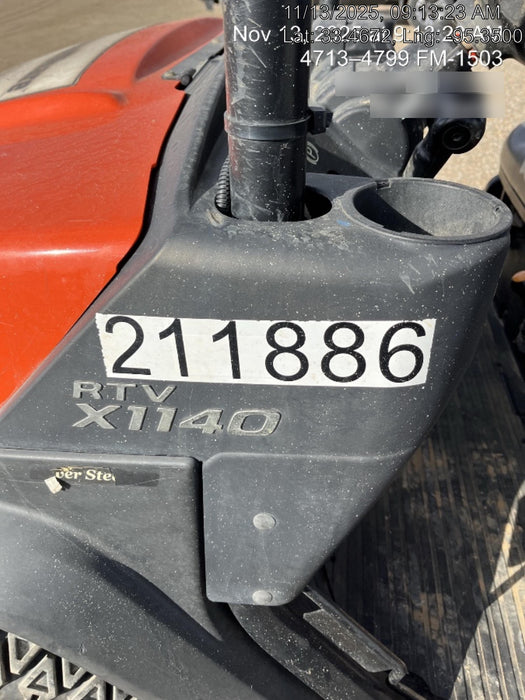 2022 Kubota RTV-X1140W-H Plastic Canopy, Windshield Acrylic Clear, LED Strobe Light, Wire Harness Kit, Back up Alarm