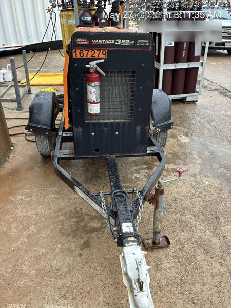 2021 Lincoln Electric Vantage 322 Vantage 322 Ready Pak 3 w/ Decals, ORANGE (includes trailer, cable rack, fender light kit) NO Telematics