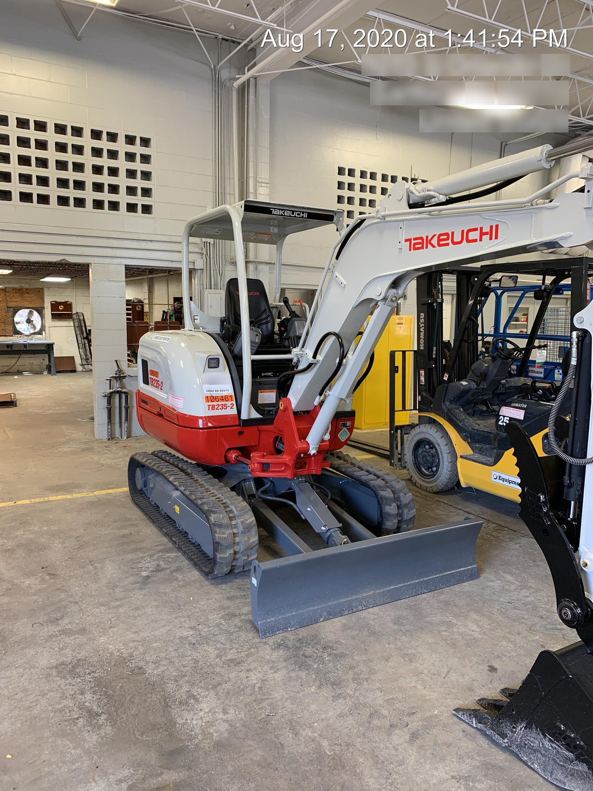 2020 Takeuchi TB235-2R Canopy, Rubber Tracks, Manual TAG QC
