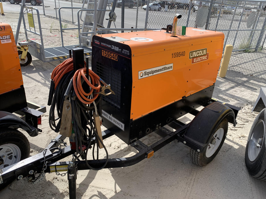 2021 Lincoln Electric Vantage 322 Vantage 322 Ready Pak 3 w/ Decals, ORANGE (includes trailer, cable rack, fender light kit) NO Telematics