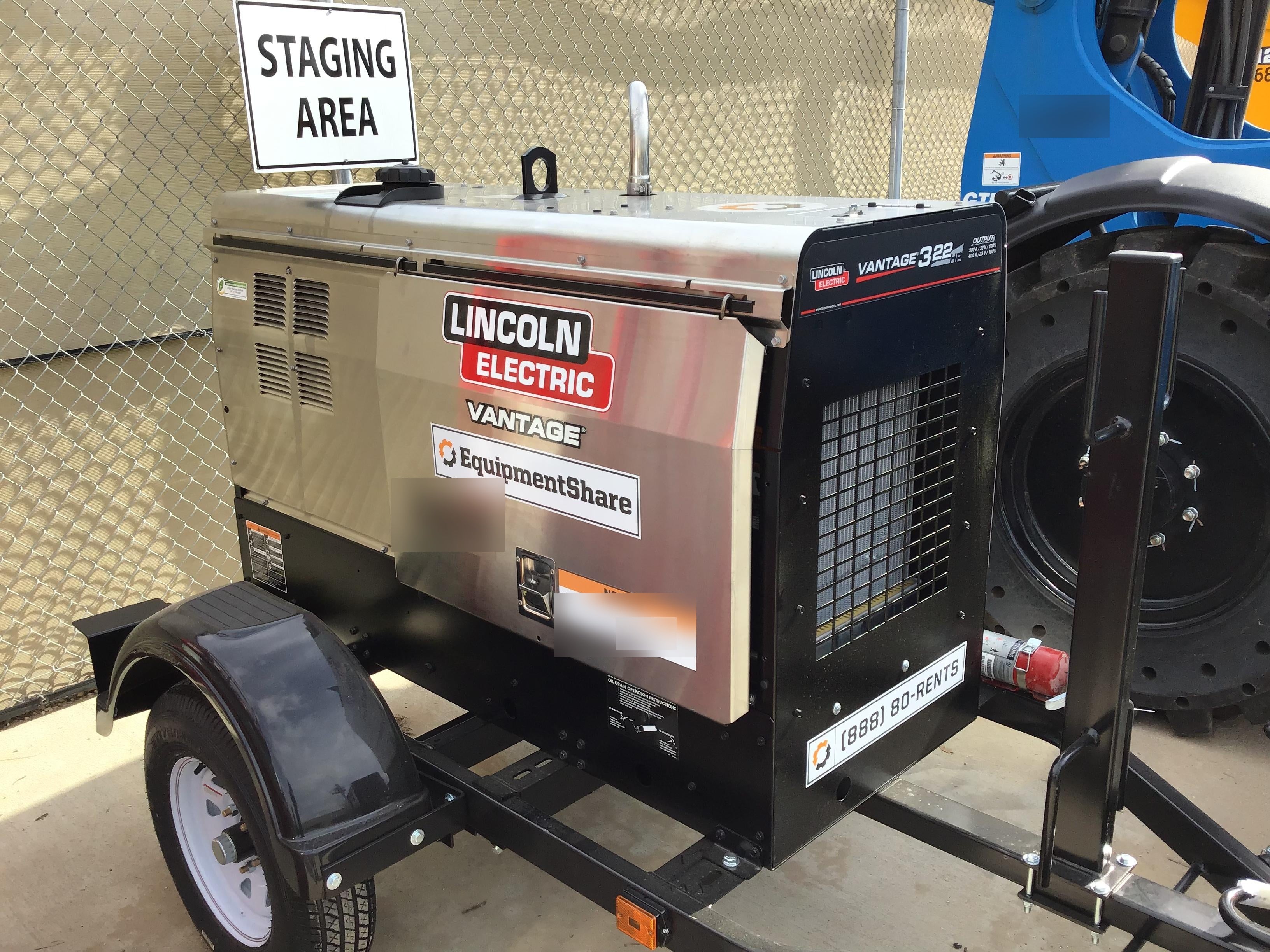 2019 Lincoln Electric Vantage 322 Lincoln Vantage 322 Welder w/Trailer, Light Kit, Cable Rack