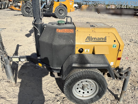 2022 Allmand NLV3GR (4) LED Light Fixture 350W, 23' Vertical Mast, 3kW Prime, Towable, Deep Sea L401, Leveling Jacks, Yanmar T4F 5.8hp