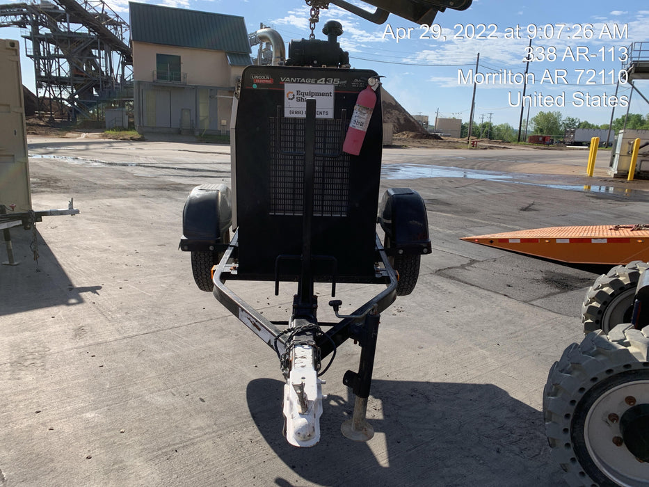 2018 Lincoln Electric Vantage 435 Lincoln Vantage 435 Welder Ready-Pak 3 w/Trailer, Fender/Light Kit, and Cable Rack