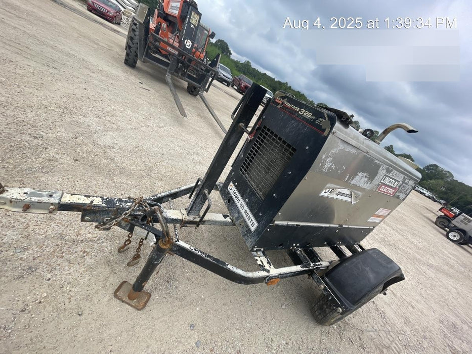 2019 Lincoln Electric Vantage 322 Welder Ready-Pak 3, Two wheel trailer, Fender and Light kit, Cable Rack
