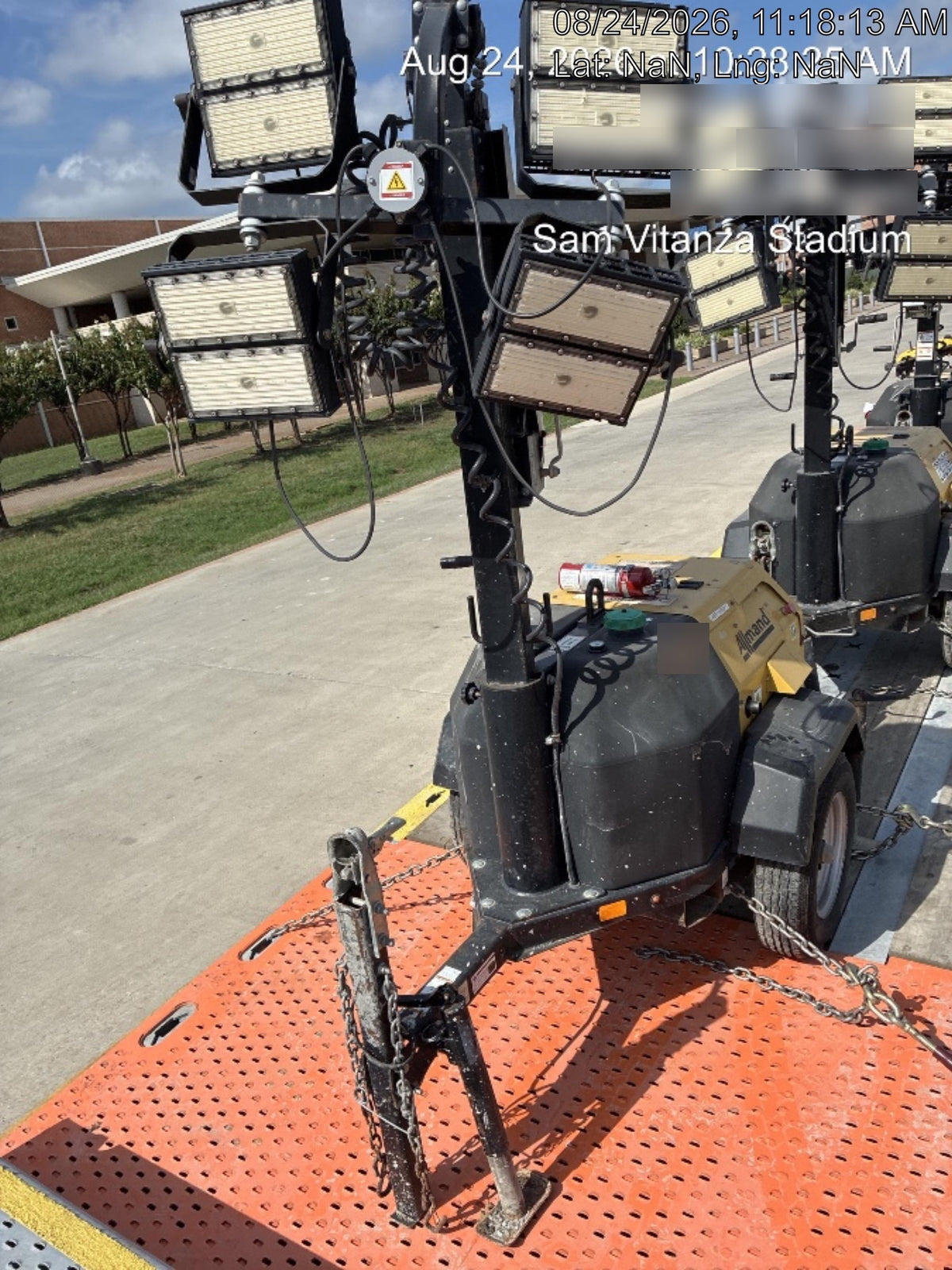 2022 Allmand NLV3GR (4) LED Light Fixture 350W, 23' Vertical Mast, 3kW Prime, Towable, Deep Sea L401, Leveling Jacks, Yanmar T4F 5.8hp
