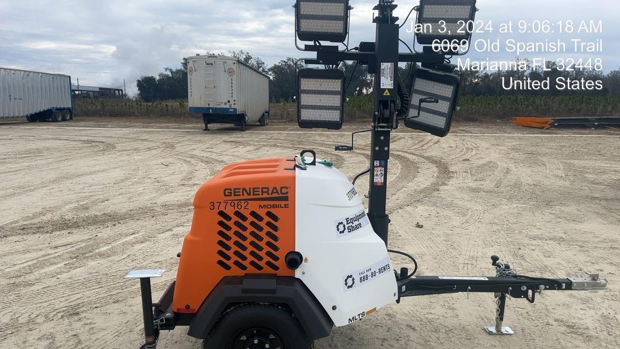 2023 Generac MLT2 Diesel, Flex Switch 120V Input, Powerzone Controller, 
(4) 320W LED Lights, 4kW Generator, 39.9 Gal Fuel Tank, 2" Ball, T3