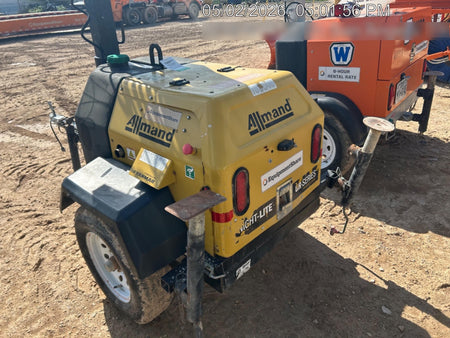 2021 Allmand NLV3GR (4) LED Light Fixture 350W, 23' Vertical Mast, 3kW Prime, Towable, Deep Sea L401, Leveling Jacks, Yanmar T4F 5.8hp