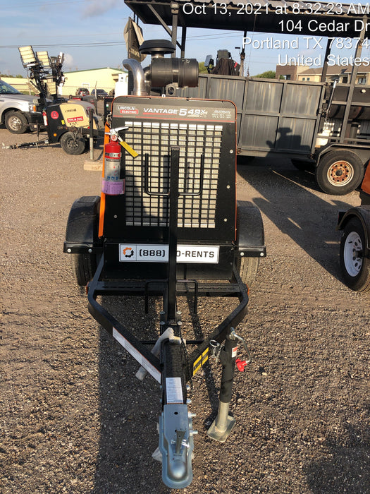 2021 Lincoln Electric Vantage 549X Ready Pak 3, ORANGE (includes trailer, cable rack, fender light kit)