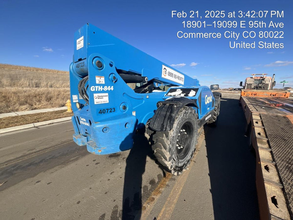 2019 Genie GTH-844 Cab/Heat/AC, Solid RT Tires, LED Work Lights, Beacon 60" QA Carriage, 48" Forks