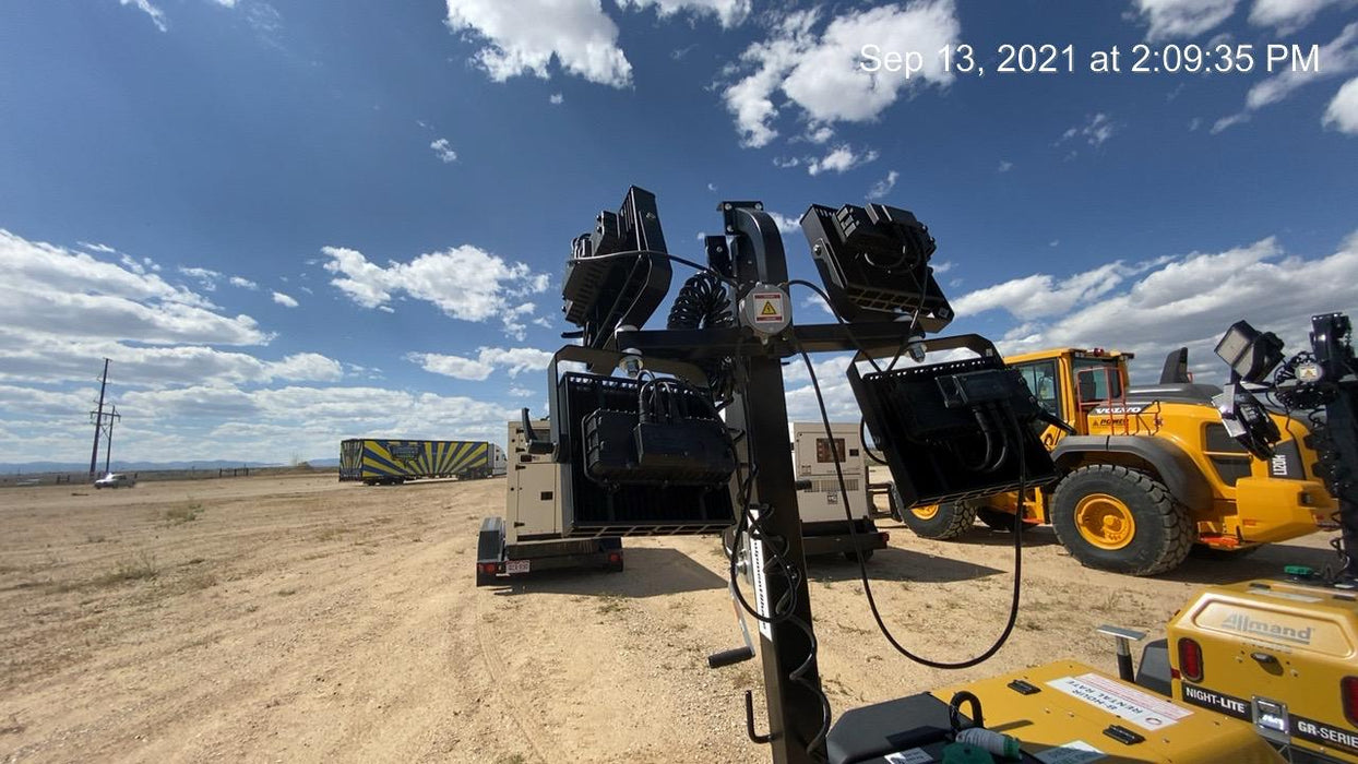 2021 Allmand NLV3GR (4) LED Light Fixture 350W, 23' Vertical Mast, 3kW Prime, Towable, Deep Sea L401, Leveling Jacks, Yanmar T4F 5.8hp