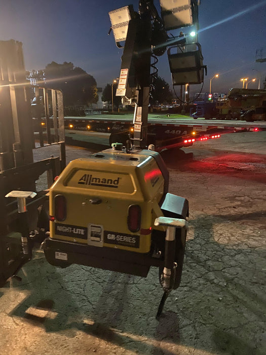 2022 Allmand NLV3GR (4) LED Light Fixture 350W, 23' Vertical Mast, 3kW Prime, Towable, Deep Sea L401, Leveling Jacks, Yanmar T4F 5.8hp