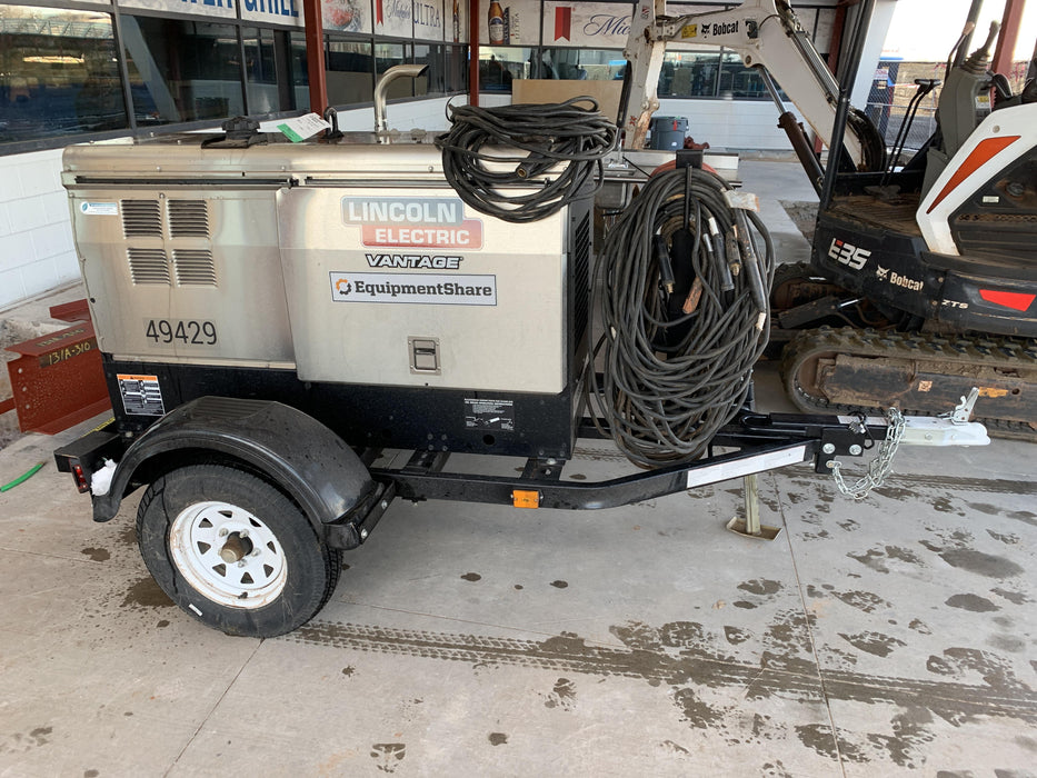 2019 Lincoln Electric Vantage 322 Ready-Pak 3, Two Wheel Trailer, Fender and Light Kit, Cable Rack