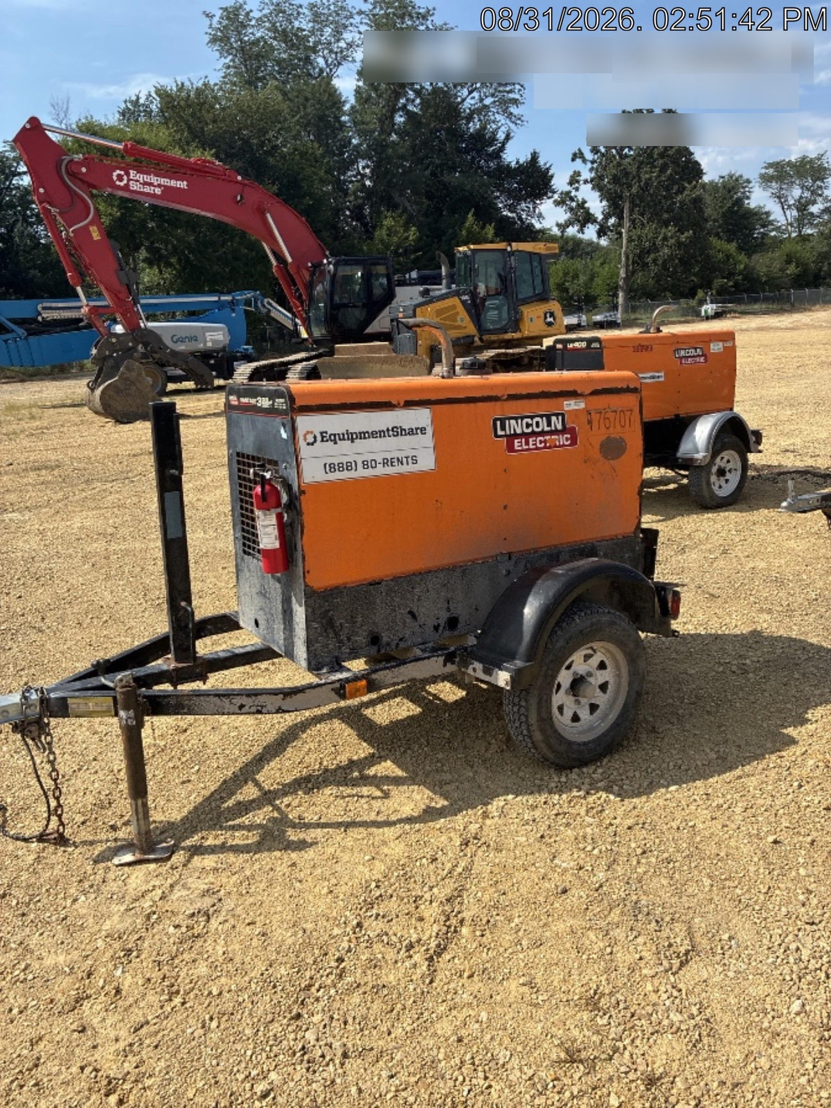 2021 Lincoln Electric Vantage 322 Vantage 322 Ready Pak 3 w/ Decals, ORANGE (includes trailer, cable rack, fender light kit) NO Telematics