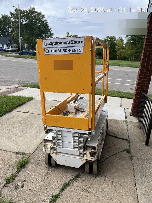 Custom Equipment HB-1430 <ul>
 <li>Hy-Brid Scissor Lift</li>
  <li>Platform capacity up to 670 lbs.</li>
  <li>Working height up to 20 ft</li>
  <li>Weighs under 1,700 lbs.</li>
  <li>Non-marking wheels </li>
</ul>