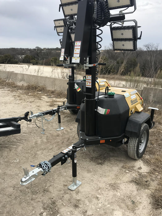 2022 Allmand NLV3GR (4) LED Light Fixture 350W, 23' Vertical Mast, 3kW Prime, Towable, Deep Sea L401, Leveling Jacks, Yanmar T4F 5.8hp