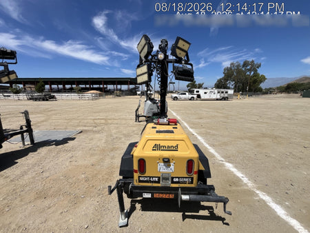 2021 Allmand NLV3GR (4) LED Light Fixture 350W, 23' Vertical Mast, 3kW Prime, Towable, Deep Sea L401, Leveling Jacks, Yanmar T4F 5.8hp