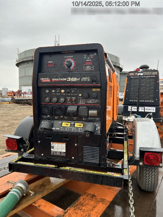 2021 Lincoln Electric Vantage 322 Vantage 322 Ready Pak 3 w/ Decals, ORANGE (includes trailer, cable rack, fender light kit) NO Telematics