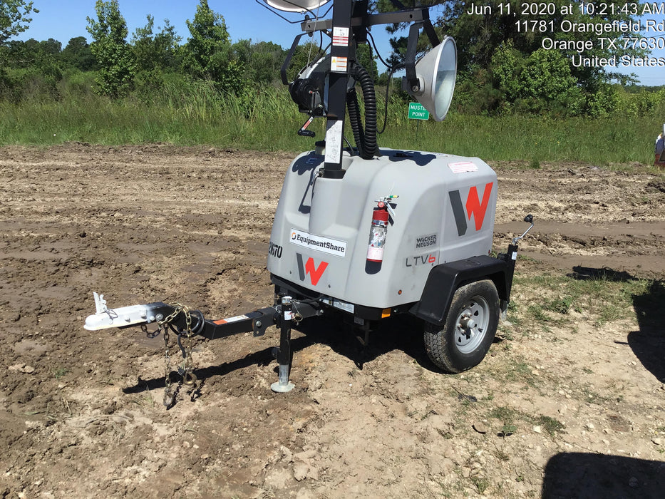 2019 Wacker Neuson LTV6L-MH Wacker Neuson LTV6L Mobile Light Tower w/Fuel Level Sensor Installed