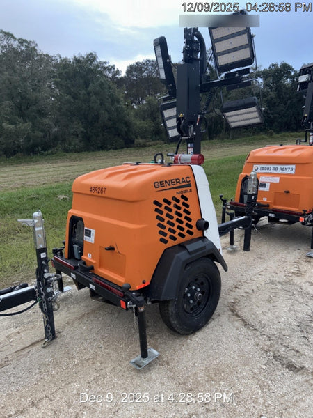 2025 Generac MLTS-4 Diesel, Mitsubishi L2E, 7.1 hp @1800 rpm, Flex Switch 120V Input, Powerzone Controller, (4) 320W LED Lights, 4kW Generator, 39.9 Gal Fuel Tank, 2" Ball, T3, ES Decals
