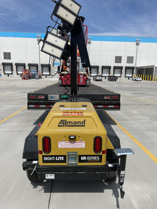 2022 Allmand NLV3GR (4) LED Light Fixture 350W, 23' Vertical Mast, 3kW Prime, Towable, ES Decals, T3
