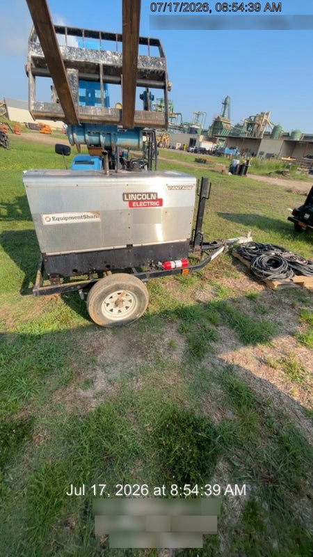 2019 Lincoln Electric Vantage 322 Welder Ready-Pak 3, Two wheel trailer, Fender and Light kit, Cable Rack